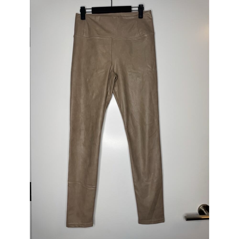 AVEC LES FILLES | Camel Colored Faux Leather Leggings | Size medium Tan